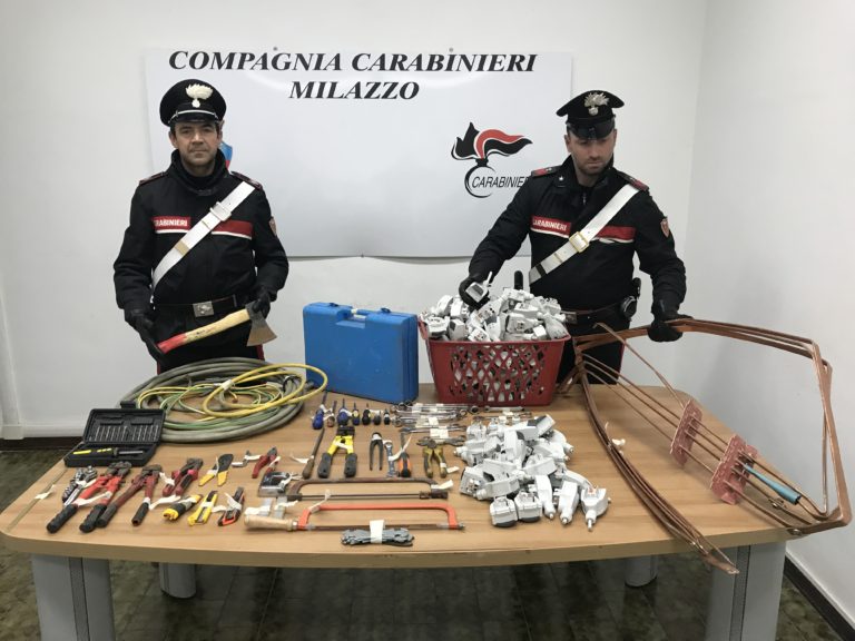 Giammoro, quattro arresti per furto di rame