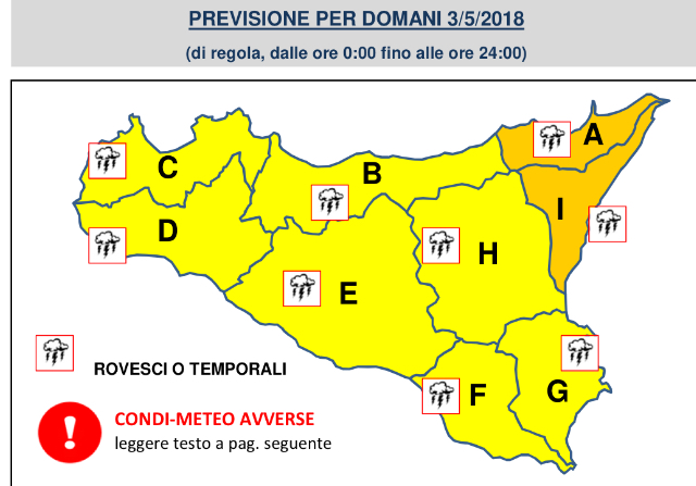 Allerta meteo per il messinese