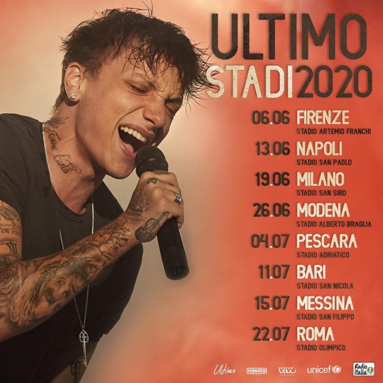 Il tour negli stadi di Ultimo tocca anche Messina: il 15 luglio 2020 al San Filippo