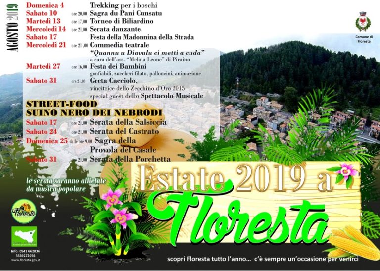 Agosto ricco di eventi a Floresta, ecco il programma