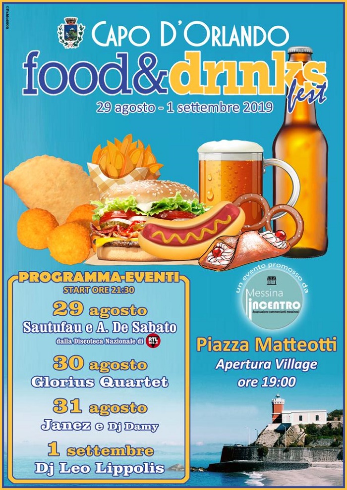 Capo d’Orlando, tutto pronto per il “Food&Drinks Fest” con RTL 102.5