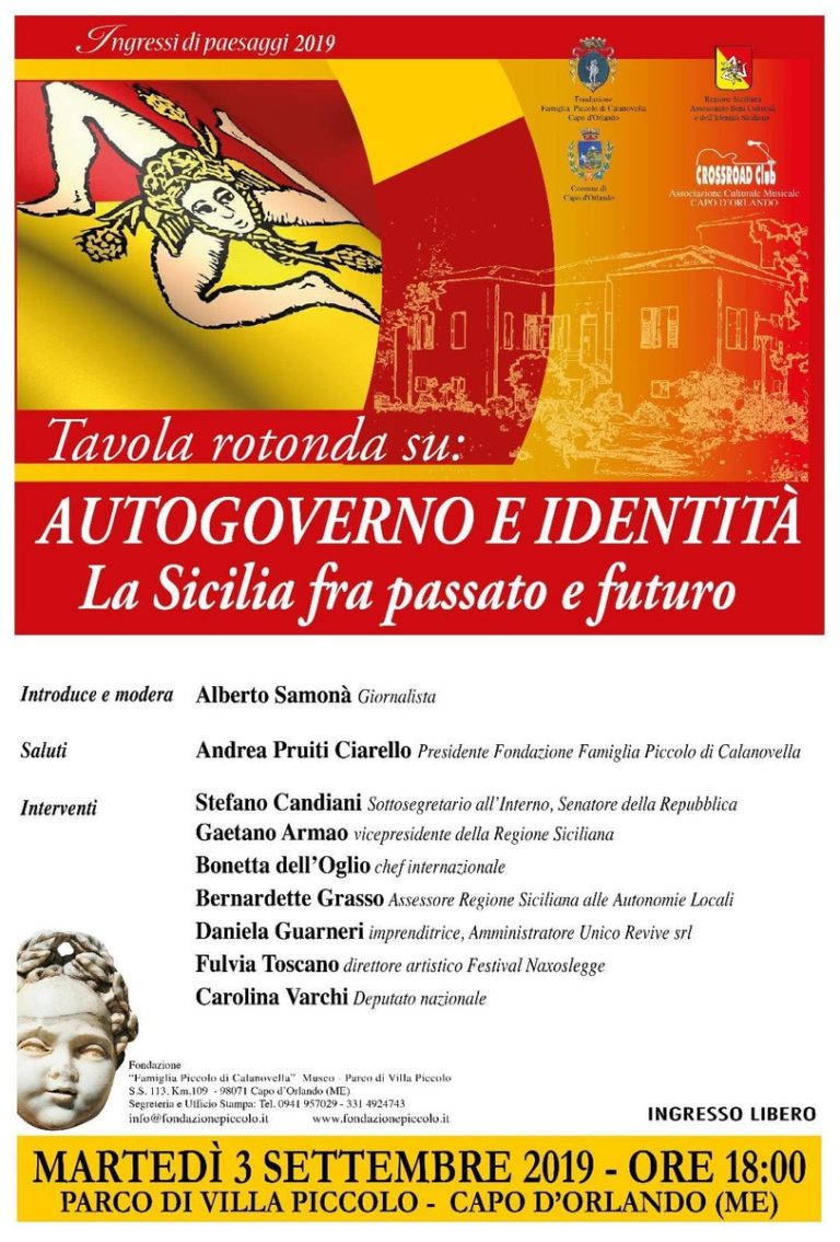 “La Sicilia fra passato e futuro”, tavola rotonda a Villa Piccolo martedì 3 settembre