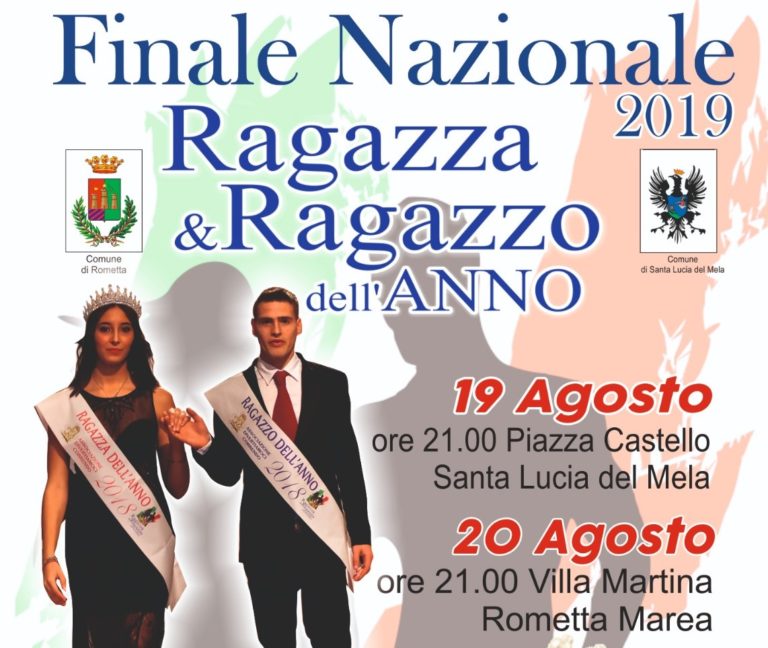 Il 20 agosto la finale di “Ragazza e Ragazzo dell’anno”