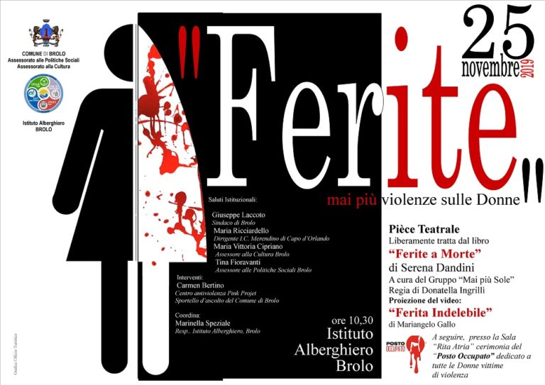 “Ferite”, lunedì 25 novembre Brolo dice “no” alla violenza sulle donne