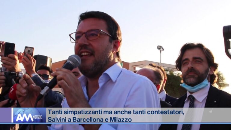 Matteo Salvini a Barcellona e Milazzo. La visita tra applausi e contestazioni – VIDEO