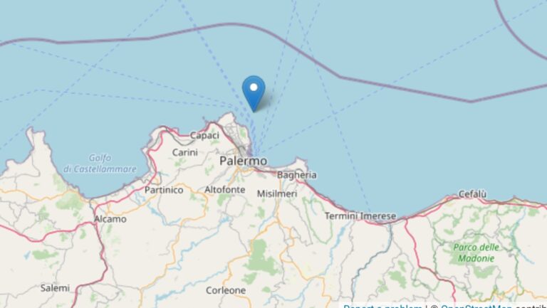 Terremoto di magnitudo 2.7 a Palermo. Avvertito nitidamente dalla popolazione