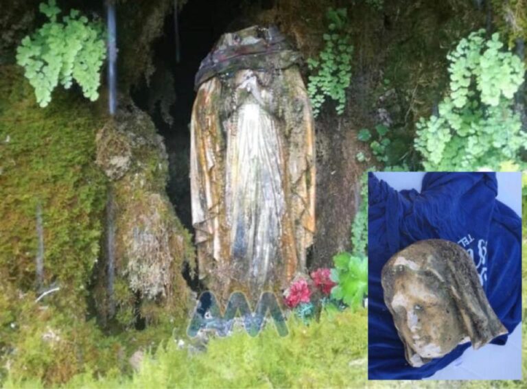 Galati Mamertino, atti vandalici alle cascate del Catafurco. Distrutta statua della Madonnina