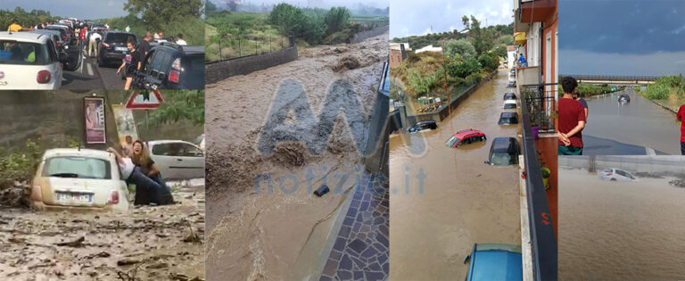 Bombe d’acqua e nubifragi. Lunghe code sulla A20, bloccata tra Barcellona e Falcone – Video