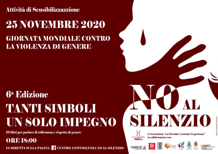 Giornata Mondiale contro la violenza di genere, l’iniziativa online dell’associazione La Clessidra