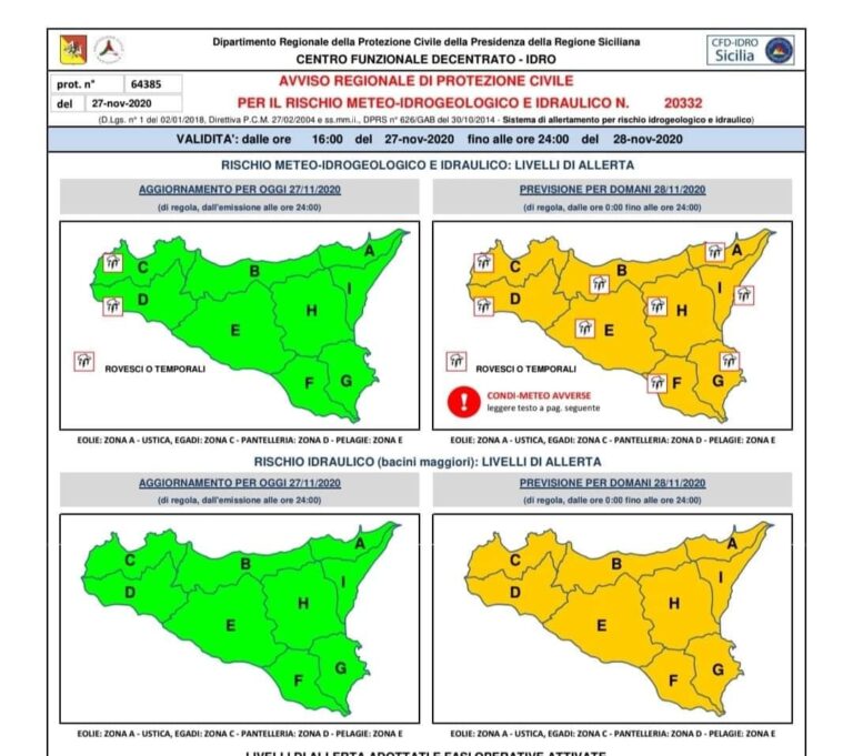 Milazzo – Allerta arancione per rischio temporali nella serata, il sindaco invita i cittadini ad essere prudenti