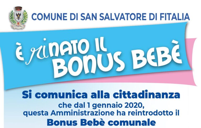 San Salvatore di Fitalia – Dal 1 gennaio torna il “Bonus Bebè”