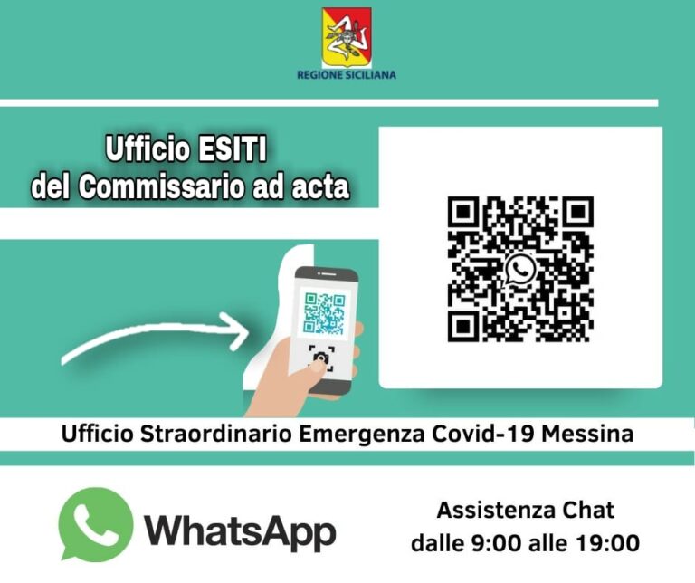 Covid – Da oggi a Messina attivo il servizio WhatsApp per conoscere l’esito dei tamponi