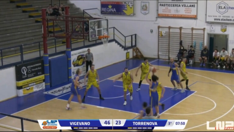 Basket, Serie B – Terzo KO di fila per Torrenova. Sonora sconfitta in casa di Vigevano