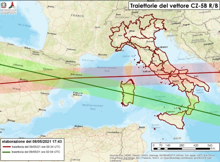 Razzo cinese in caduta libera, scendono a due le traiettorie possibili sull’Italia