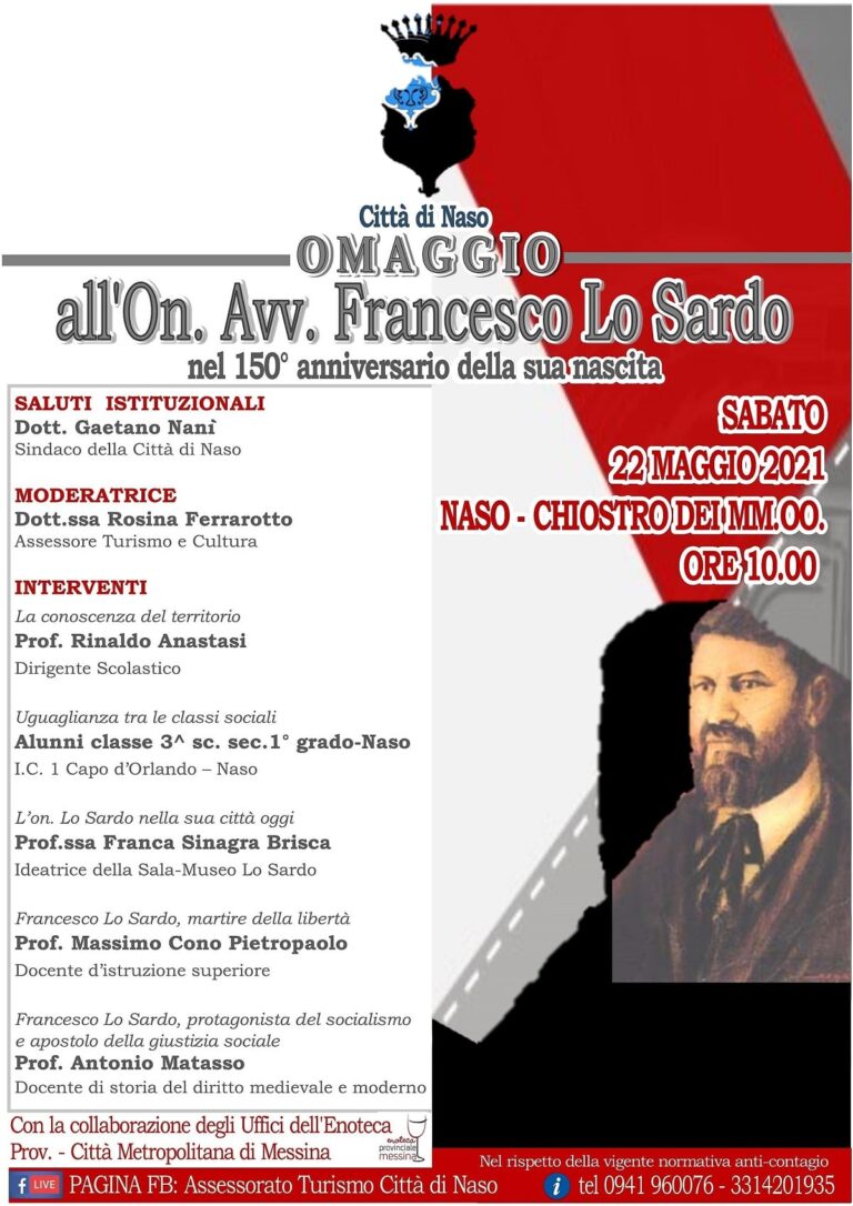 Naso – L’omaggio all’Avv. Francesco Lo Sardo a 150 anni dalla sua nascita