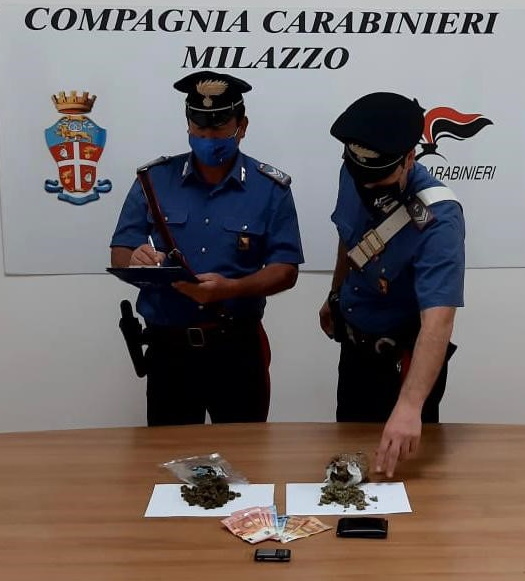 San Filippo del Mela – Controlli antidroga, arrestato 19enne e denunciato un 18enne