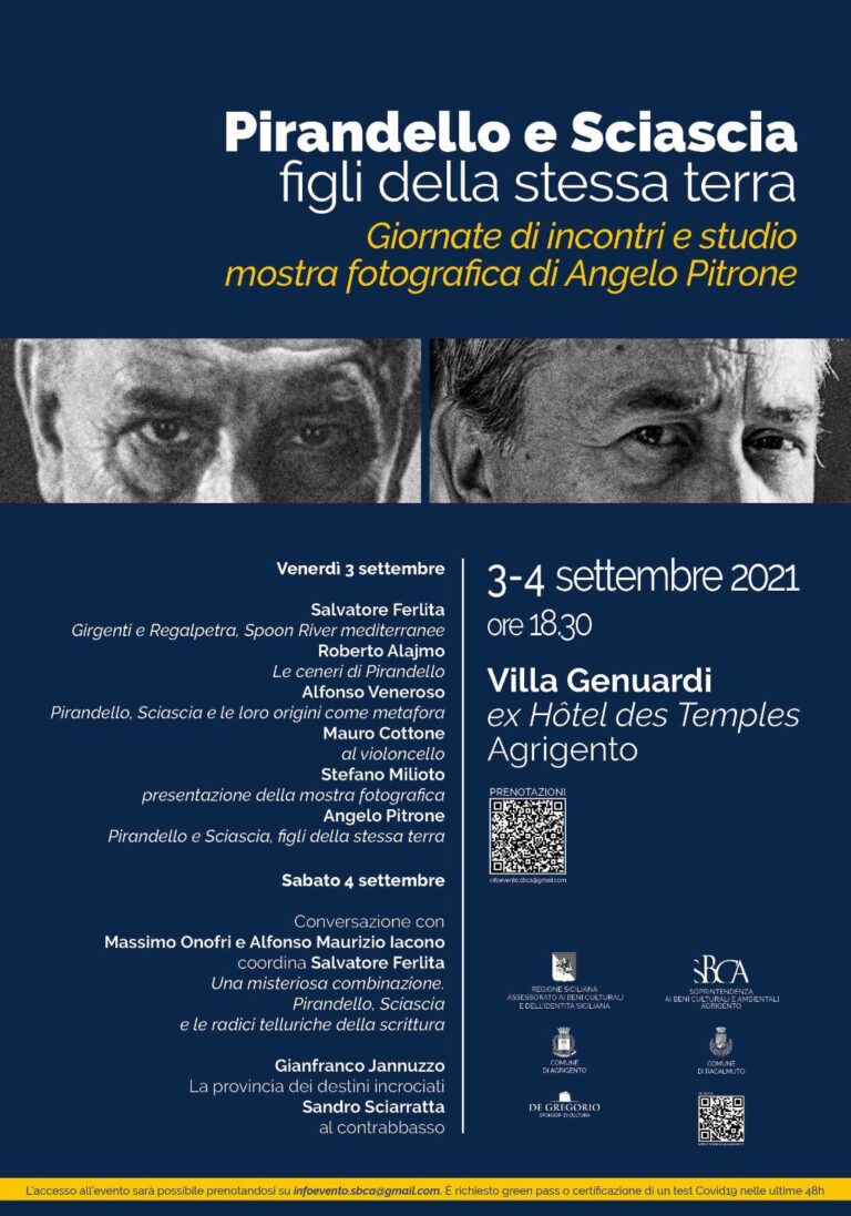 “Figli della stessa terra” – Ad Agrigento due giornate dedicate a Sciascia e Pirandello