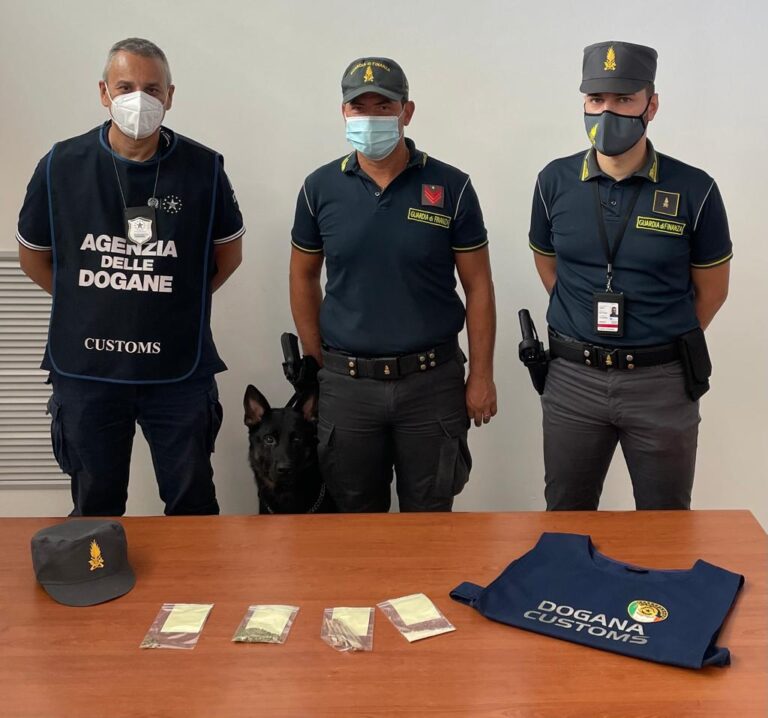 Palermo – Controlli antidroga all’aeroporto: sequestri nei confronti di quattro passeggeri