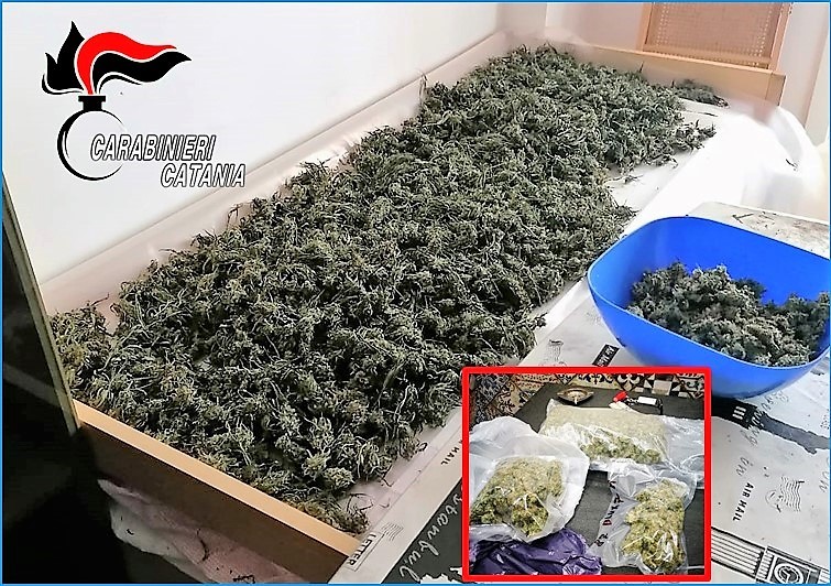 Giardini Naxos – Blitz antidroga: sequestrati 9 kg di marijuana, oltte 20 mila dosi