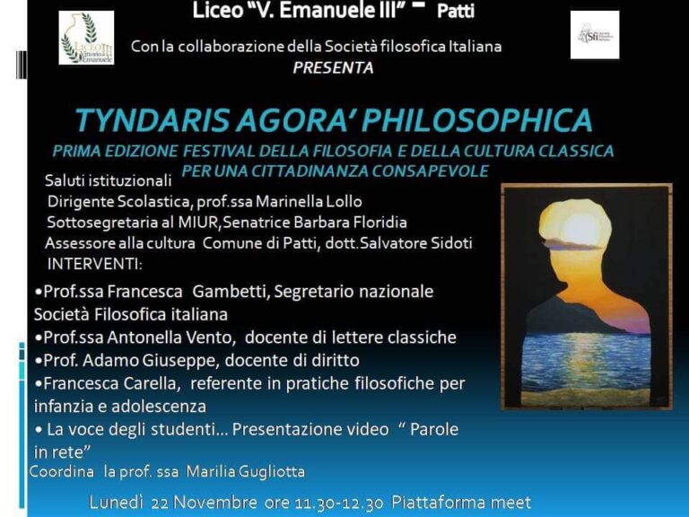 Patti: presentata la prima edizione di “Tyndaris Agorà Philosophica”