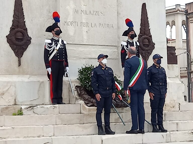 Milazzo: celebrato il 4 Novembre davanti al monumento in memoria di tutti i Caduti