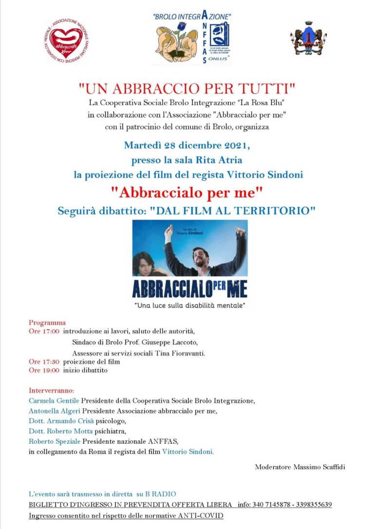 Brolo – Il 28 dicembre la proiezione di “Abbraccialo per me” di Vittorio Sindoni