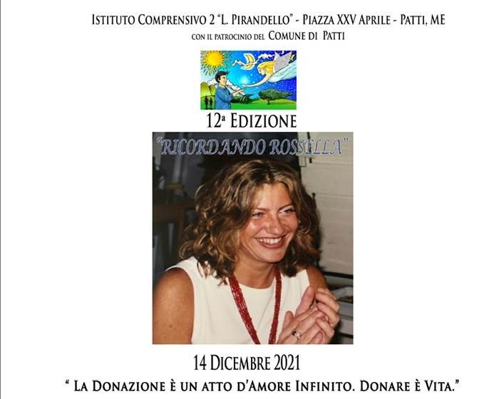 Patti: un incontro-dibattito “Ricordando Rossella” su “La donazione è un atto d’amore infinito. Donare è vita”