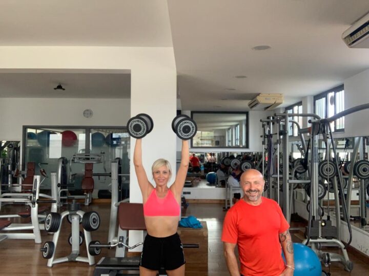 Rosy Toscano in palestra con Rossano Favazzo