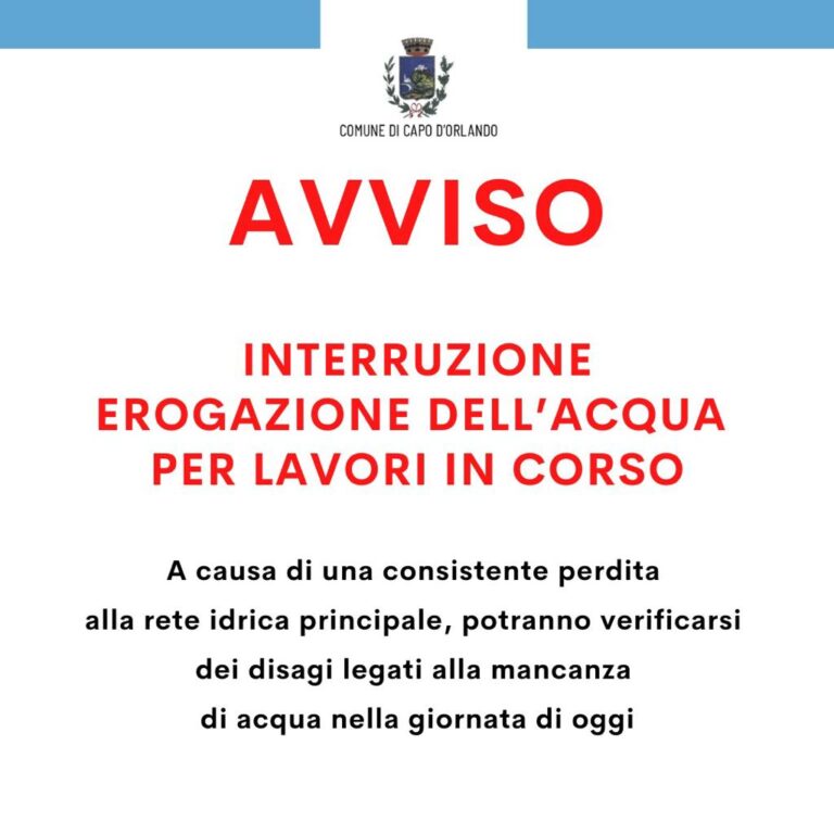 Capo d’Orlando – Lavori in corso, disagi per l’erogazione dell’acqua