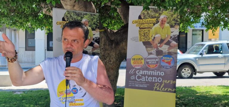 Sicilia – Prosegue il “cammino” di Cateno De Luca, questa sera comizio a Falcone alle 21.30