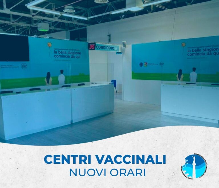 Hub vaccinali: rimodulazione orari Centri a Messina e provincia 