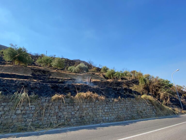 Capo d’Orlando – Incendio sulla SS 113, fiamme alte sulle colline. Lambite case in c.da Catutè. Fiamme spente all’alba