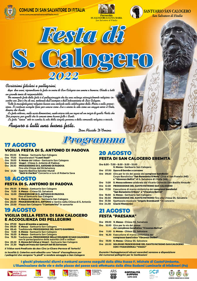 S.Salvatore di Fitalia, iniziano i festeggiamenti di S.Calogero. Domani la diretta TV su AM dalle ore 11.00