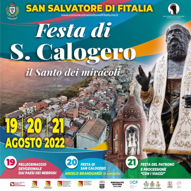 San Salvatore di Fitalia, tornano i festeggiamenti di S.Calogero dal 19 al 21 agosto