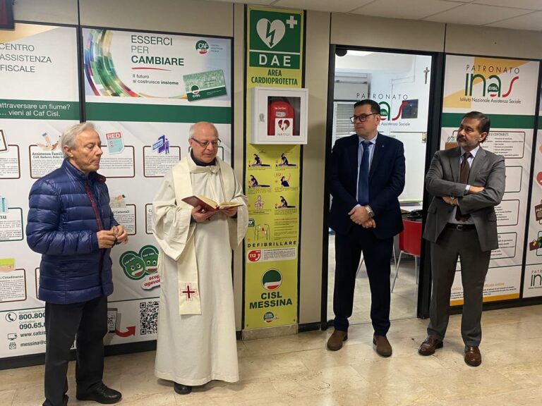 Due defibrillatori installati alla Cisl Messina