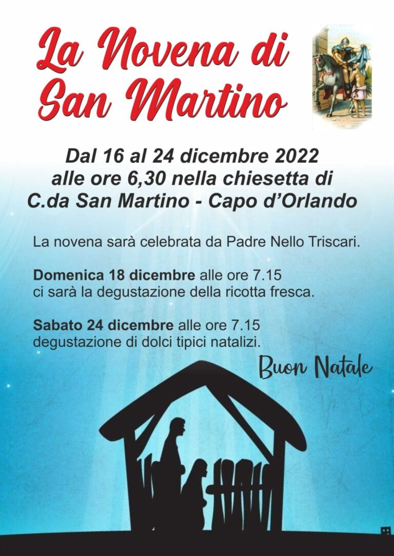 Capo d’Orlando, la novena di San Martino dal 16 al 24 dicembre