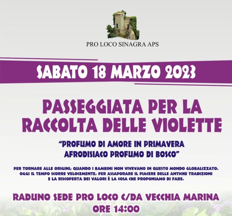 Sinagra: la raccolta delle violette è stata rinviata al 18 marzo