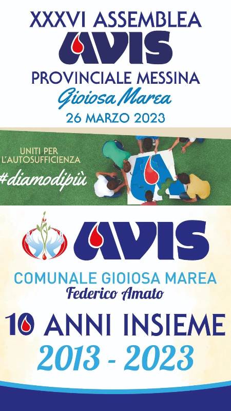 Gioiosa Marea: in programma l’assemblea provinciale dell’Avis