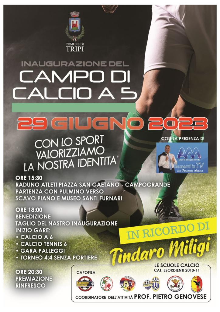 Tripi: Tutto pronto per l’inaugurazione del nuovo campo di calcio a 5