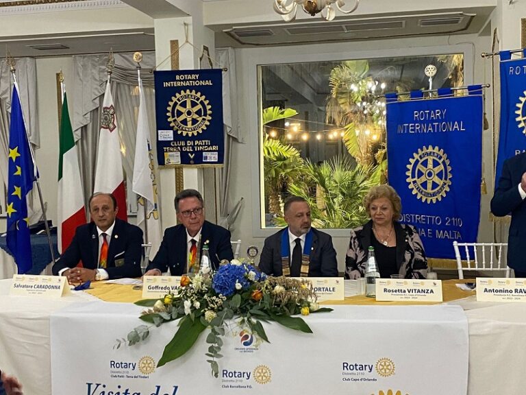 Patti: conviviale rotariana tra i Club di Patti, Barcellona Pozzo di Gotto e Capo d’Orlando con il Governatore Rotary Distretto 2110 Sicilia Malta Goffredo Vaccaro