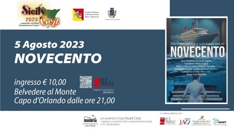 “Novecento”, spettacolo teatrale al Belvedere del Monte di Capo d’Orlando. Il 5 agosto alle 21.00