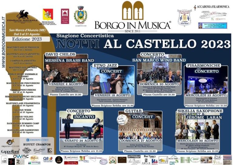 San Marco d’Alunzio, borgo in musica con le “Notti al Castello 2023”