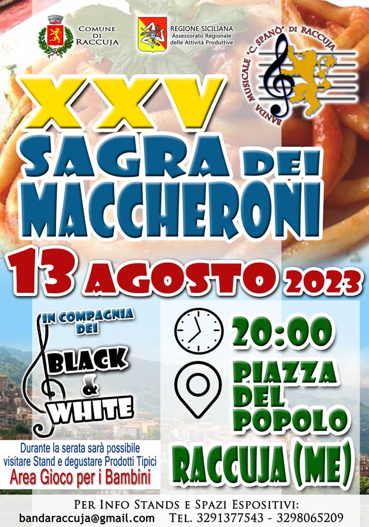 Raccuja: domenica 13 agosto la XXV sagra dei maccheroni