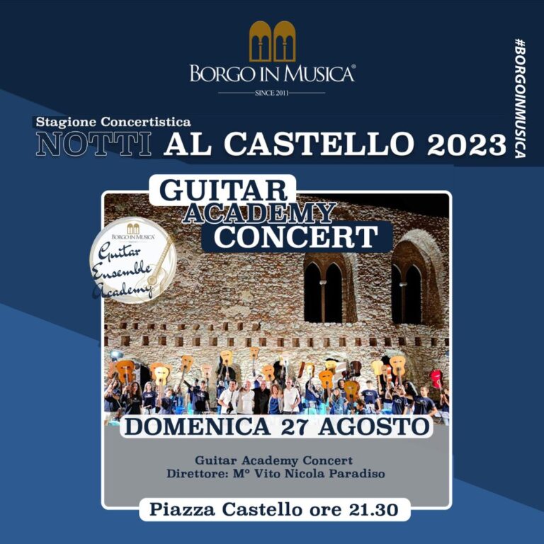 San Marco d’Alunzio, stasera il “Guitar Academy Concert” per Borgo in Musica