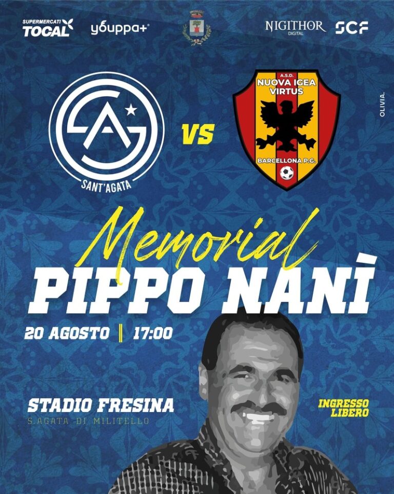 Calcio, il 20 agosto primo impegno ufficiale del Città di Sant’Agata con il “Memorial Pippo Nanì”