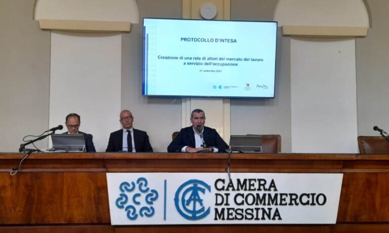 Domanda e offerta di lavoro: firmato un protocollo d’intesa tra la Camera di Commercio e il Centro per l’impiego di Messina e Villafranca Tirrena