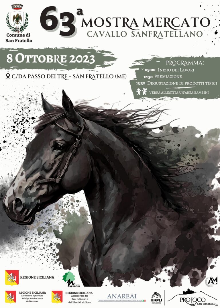 Cavallo Sanfratellano, l’8 ottobre la 63ma edizione della storica mostra-mercato