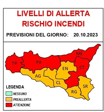 Rischio incendi, anche domani allerta rossa a Messina, Catania, Trapani e Palermo. Ancora Scirocco