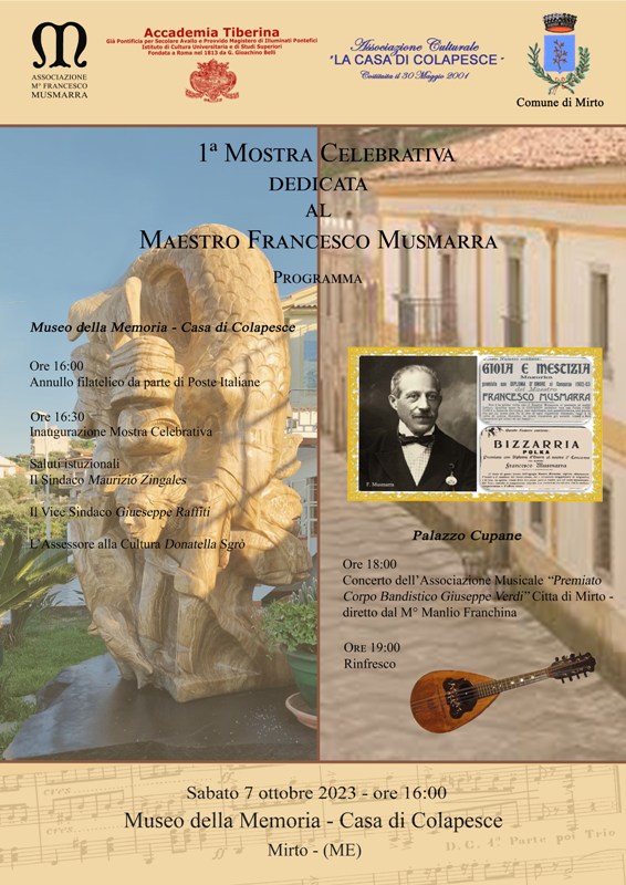 Mirto: prima mostra celebrativa del compositore maestro Francesco Musmarra