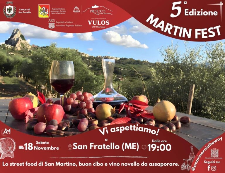 Domani a San Fratello la 5a edizione di “Martin Fest”! Street food e buon vino